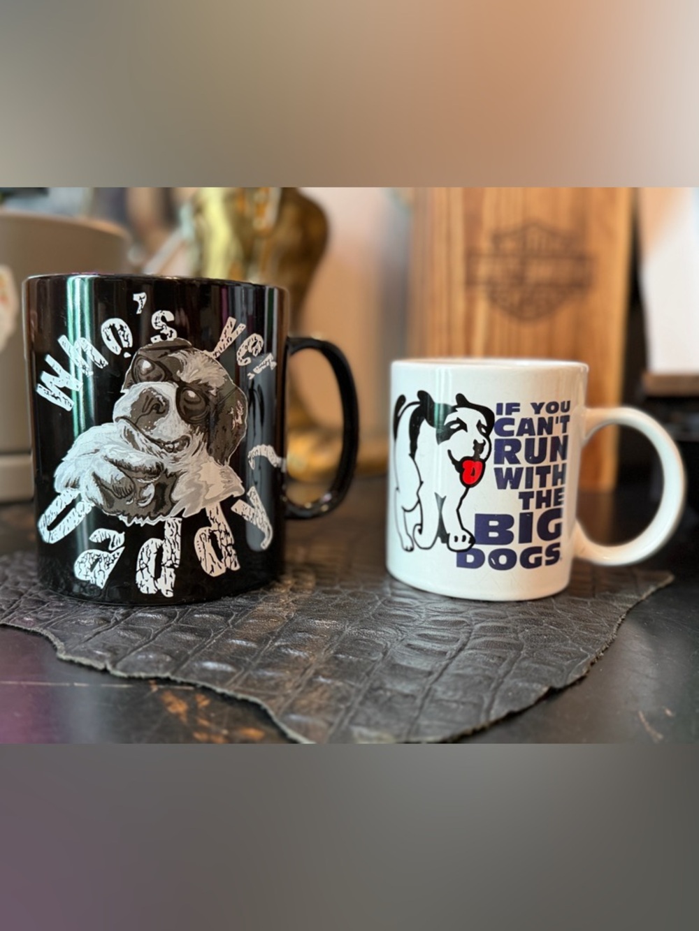 Big Dogs Black and White Dog Graphic Mug Set